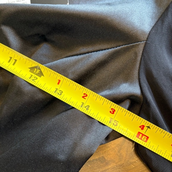 Camomilla Black Cocktail Evening Dress Sheer Long Sleeves Beaded Cuffs Wedding - Picture 8 of 12